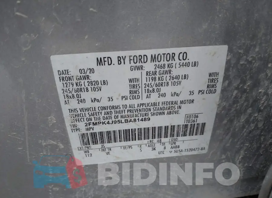 2FMPK4J95LBA81489 Photo# 9