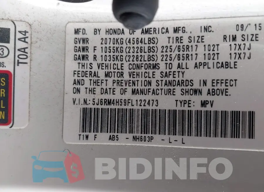 5J6RM4H59FL122473 Photo# 9