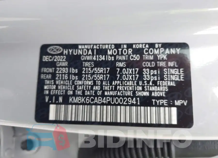 KM8K6CAB4PU002941 Photo# 9