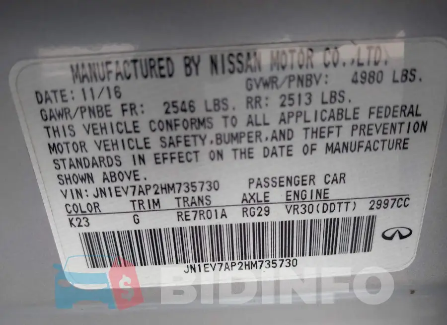 JN1EV7AP2HM735730 Photo# 9