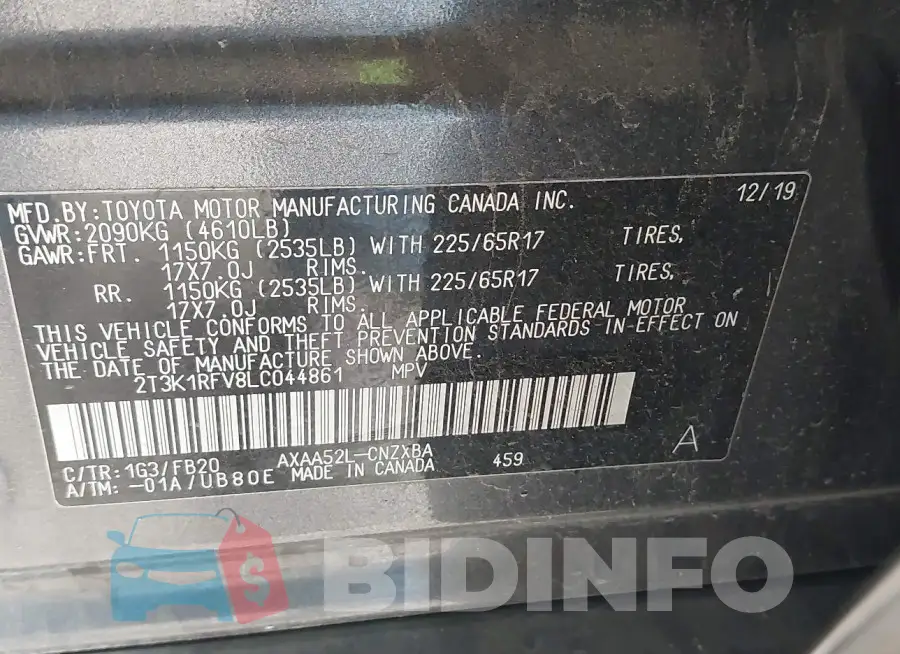 2T3K1RFV8LC044861 Photo# 9
