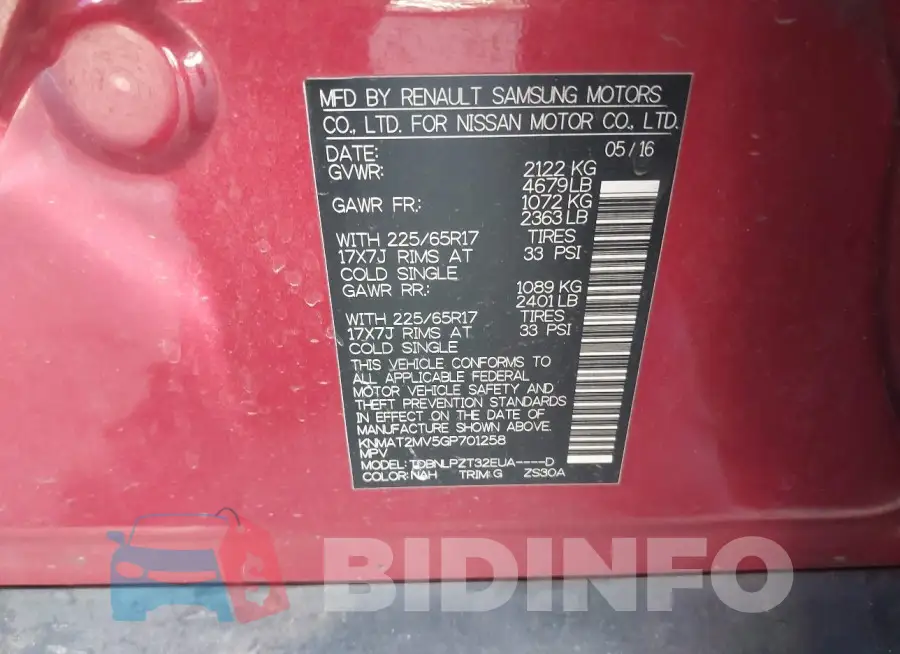 KNMAT2MV5GP701258 Photo# 9