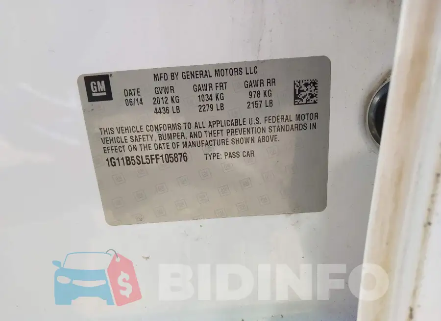 1G11B5SL5FF105876 Photo# 9