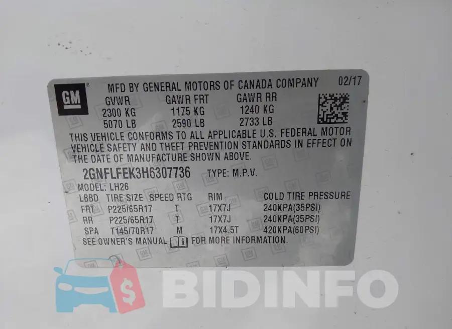 2GNFLFEK3H6307736 Photo# 9