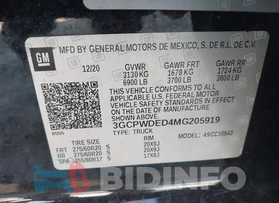 3GCPWDED4MG205919 Photo# 9