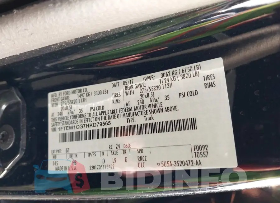 1FTEW1CG7HKD79565 Photo# 9