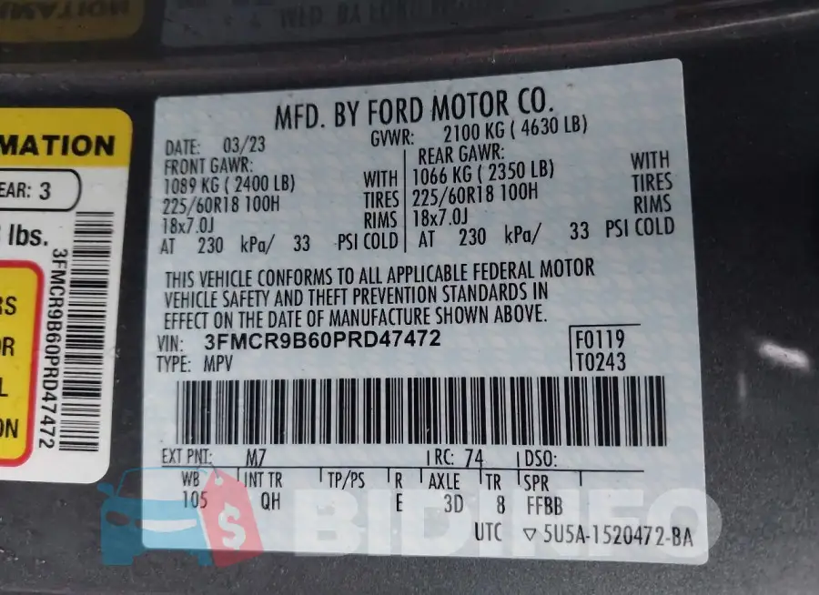 3FMCR9B60PRD47472 Photo# 9