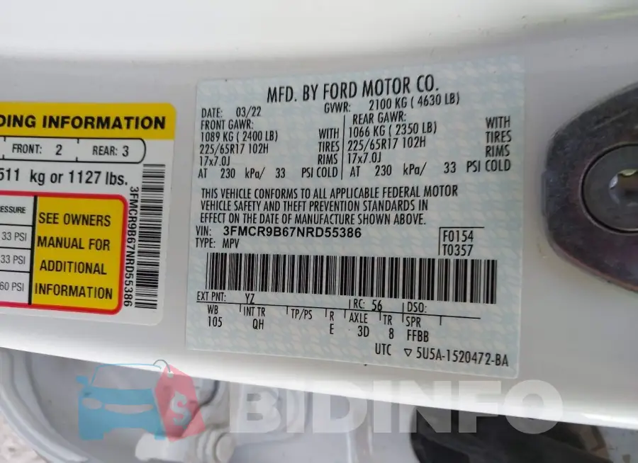 3FMCR9B67NRD55386 Photo# 9