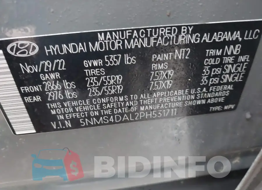 5NMS4DAL2PH531711 Photo# 9