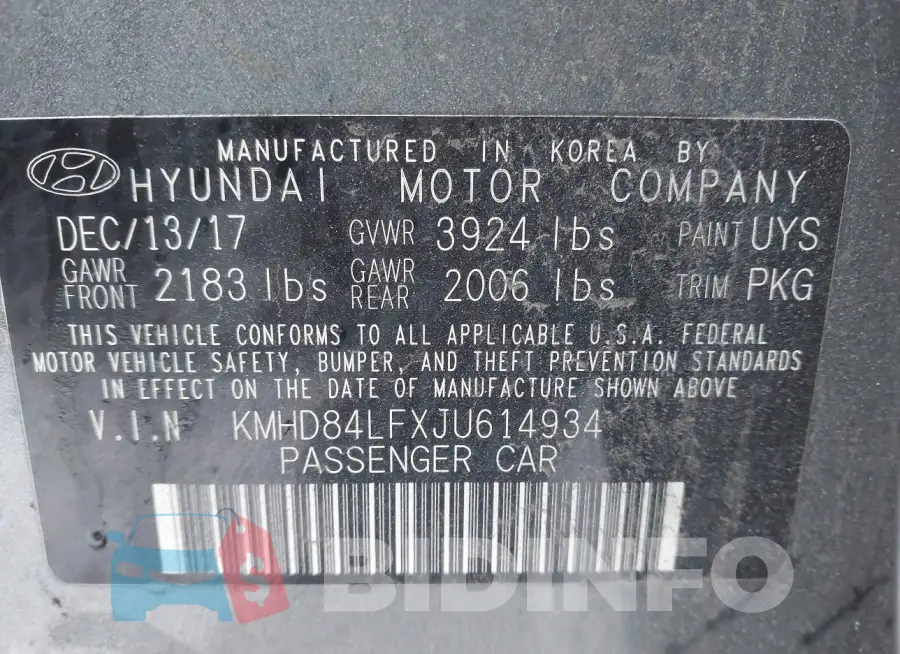 KMHD84LFXJU614934 Photo# 9