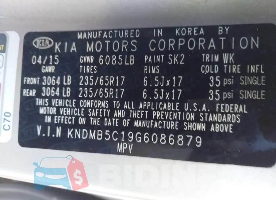 KNDMB5C19G6086879 Photo# 9