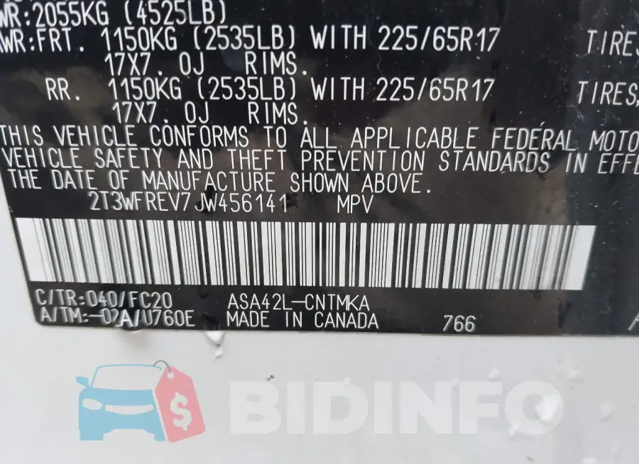 2T3WFREV7JW456141 Photo# 9