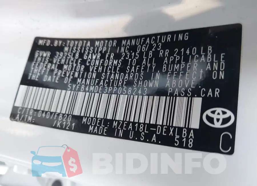 5YFB4MDE3PP058243 Photo# 8