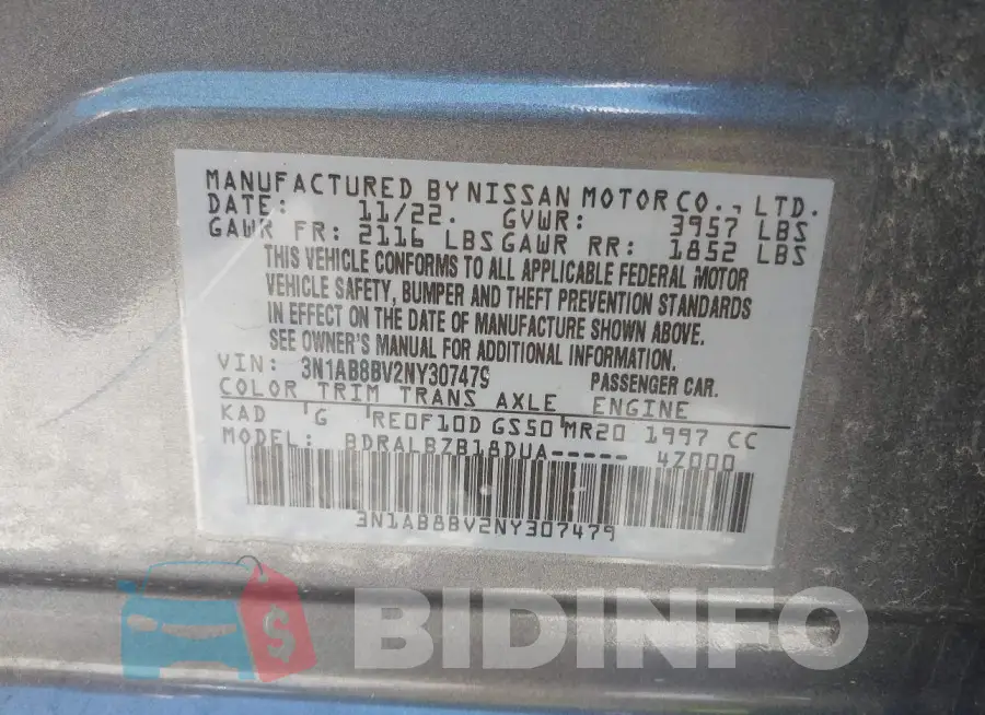3N1AB8BV2NY307479 Photo# 9