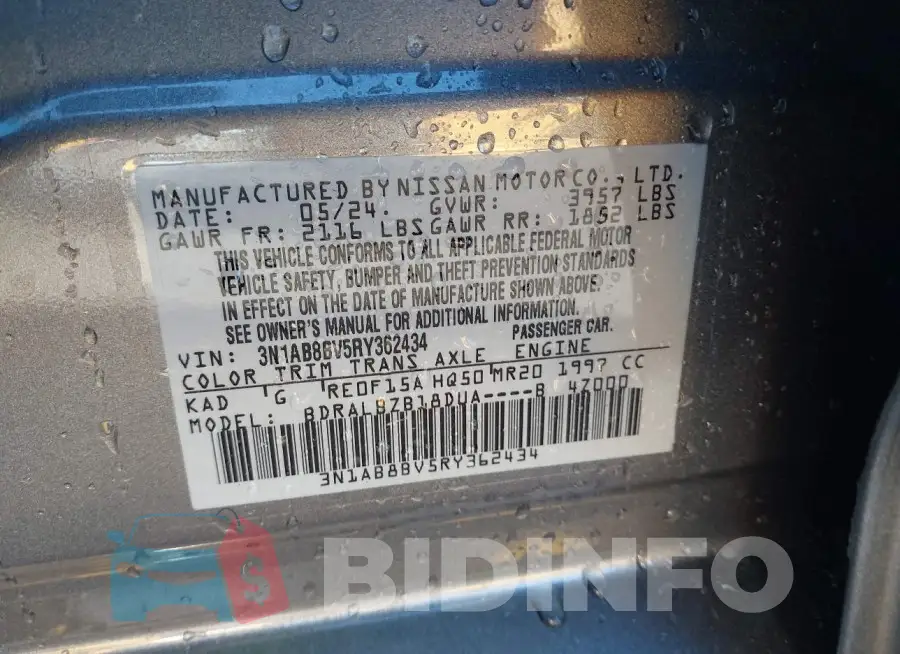 3N1AB8BV5RY362434 Photo# 9