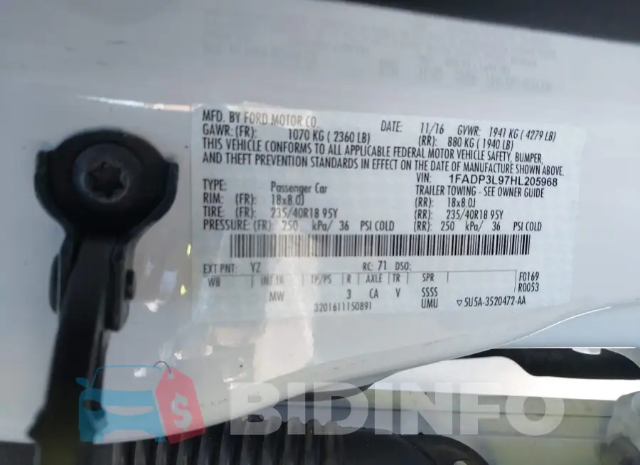 1FADP3L97HL205968 Photo# 9