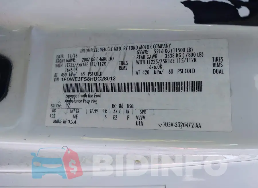 1FDWE3FS8HDC28012 Photo# 8