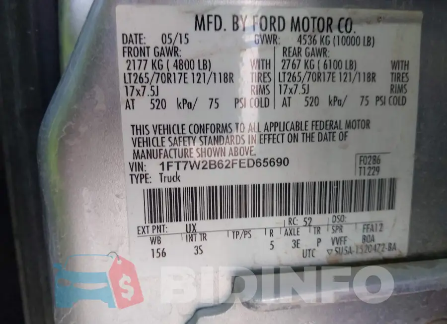 1FT7W2B62FED65690 Photo# 9