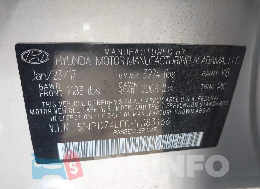 5NPD74LF0HH183466 Photo# 9