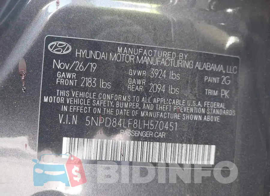 5NPD84LF8LH570451 Photo# 9