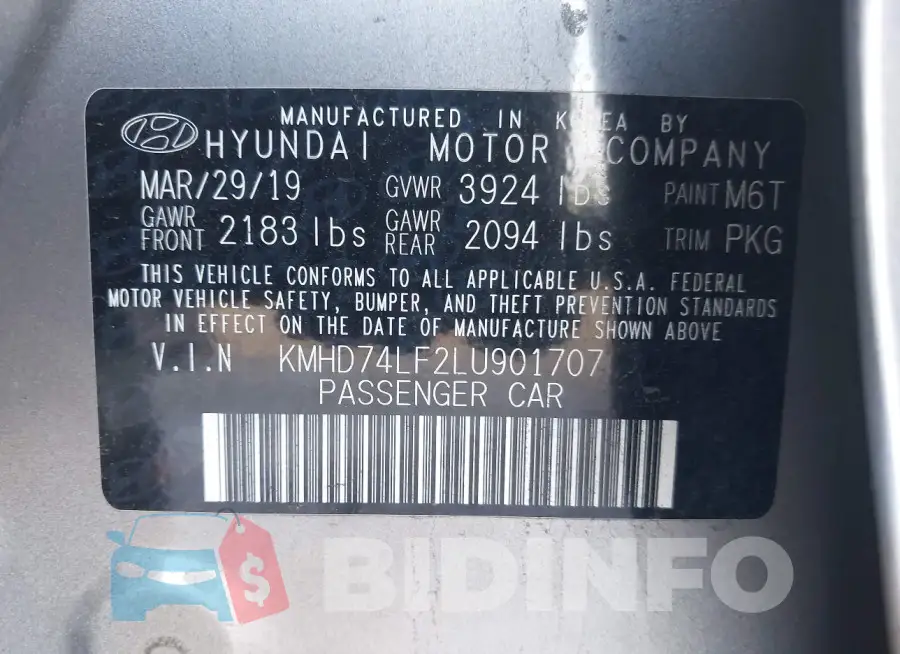 KMHD74LF2LU901707 Photo# 9