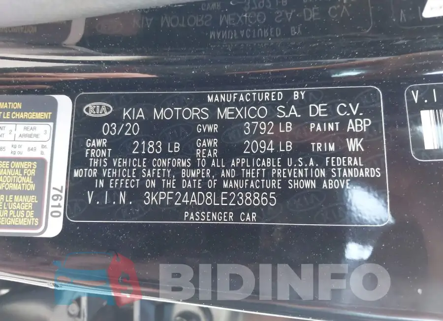 3KPF24AD8LE238865 Photo# 9
