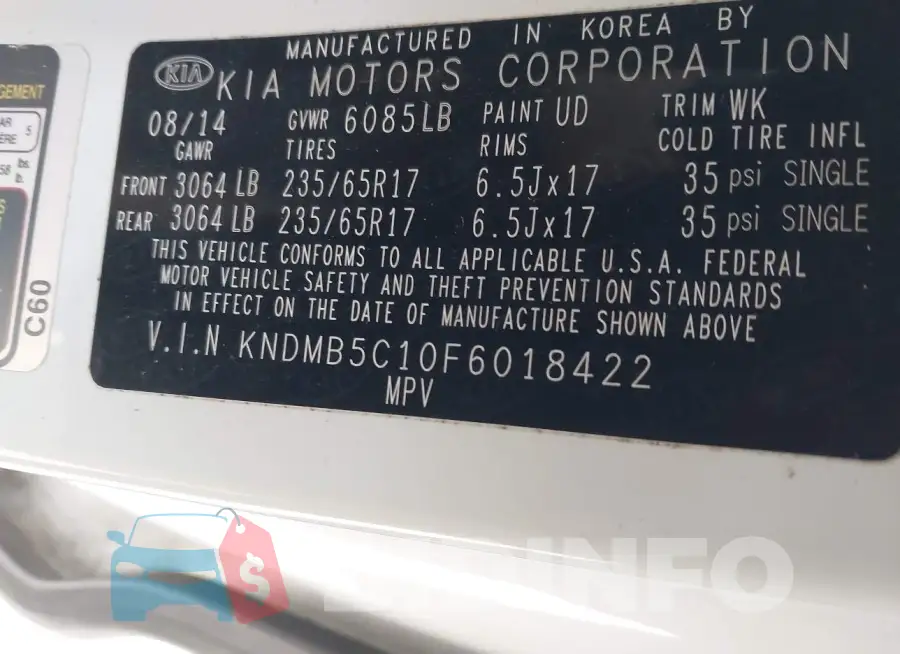 KNDMB5C10F6018422 Photo# 9