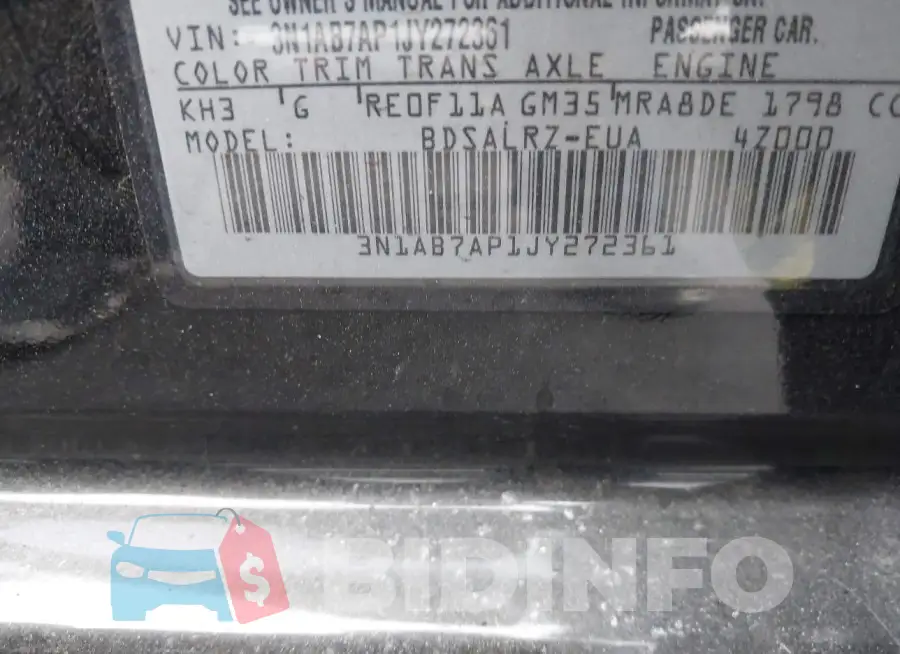 3N1AB7AP1JY272361 Photo# 9