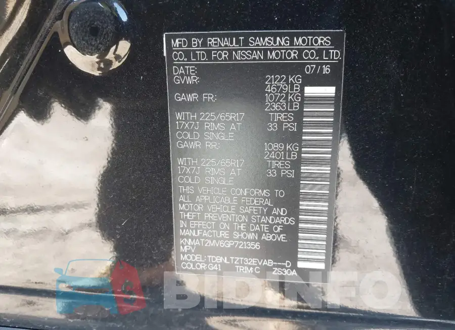 KNMAT2MV6GP721356 Photo# 9