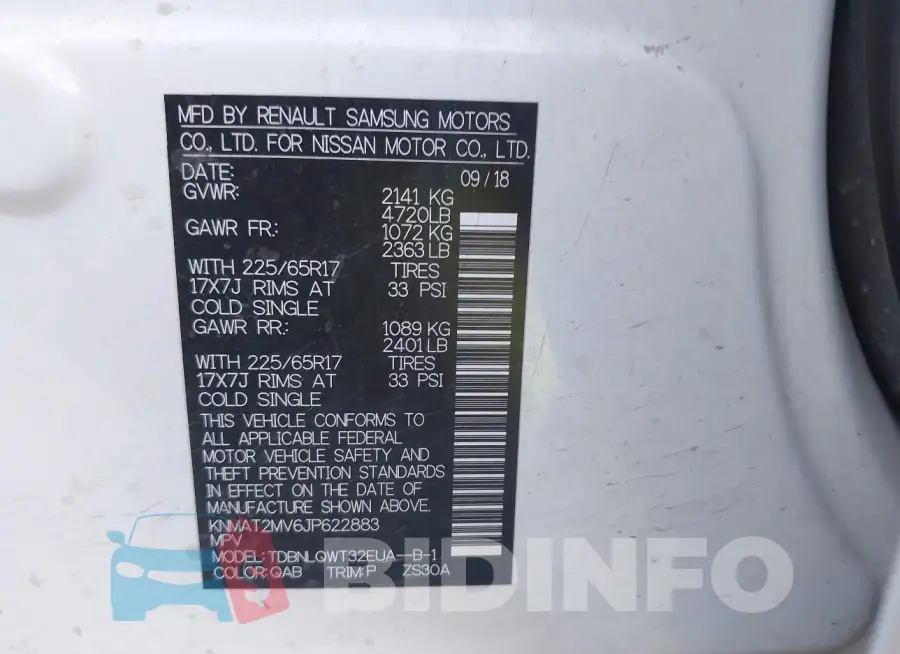 KNMAT2MV6JP622883 Photo# 9