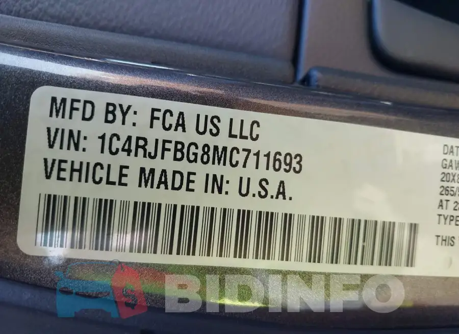 1C4RJFBG8MC711693 Photo# 9