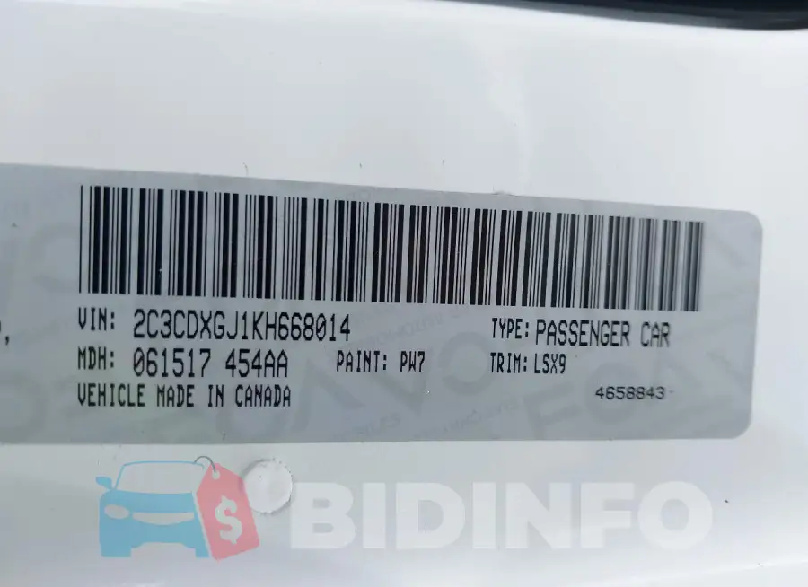 2C3CDXGJ1KH668014 Photo# 9