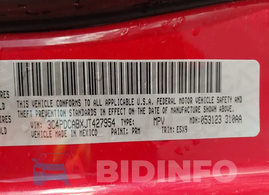 3C4PDCABXJT427954 Photo# 9