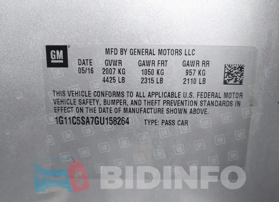 1G11C5SA7GU158264 Photo# 9