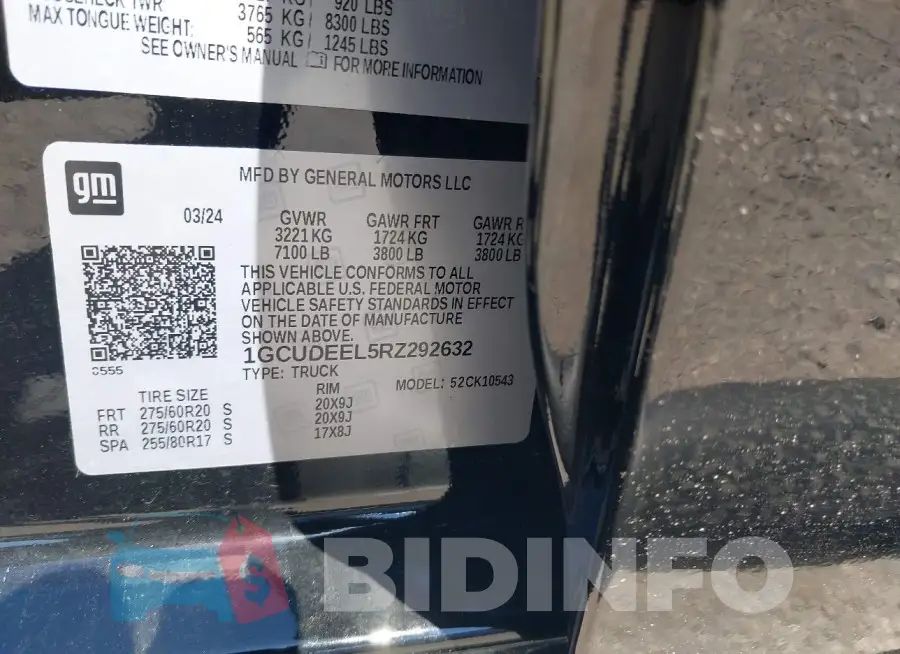 1GCUDEEL5RZ292632 Photo# 9