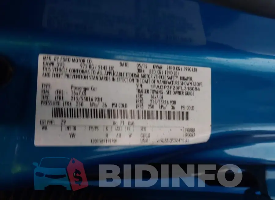 1FADP3F23FL318084 Photo# 9