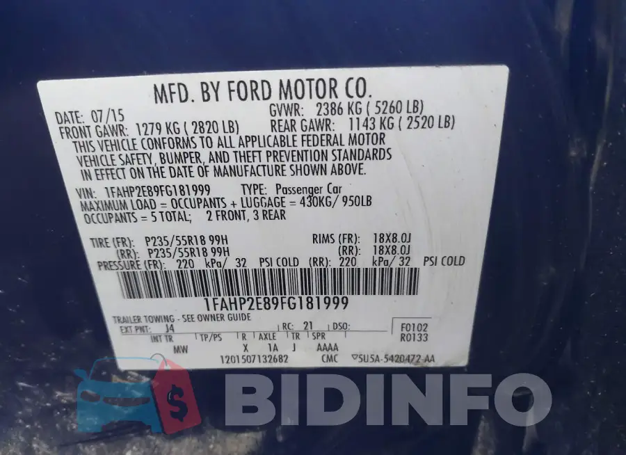 1FAHP2E89FG181999 Photo# 9