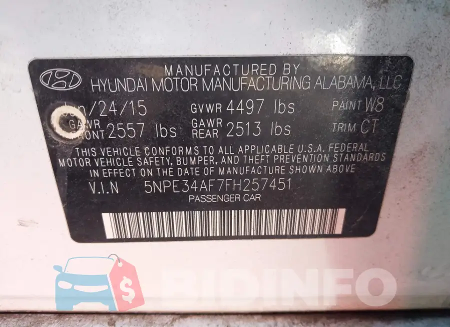 5NPE34AF7FH257451 Photo# 9