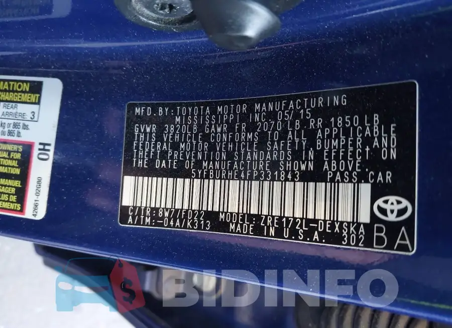 5YFBURHE4FP331843 Photo# 9
