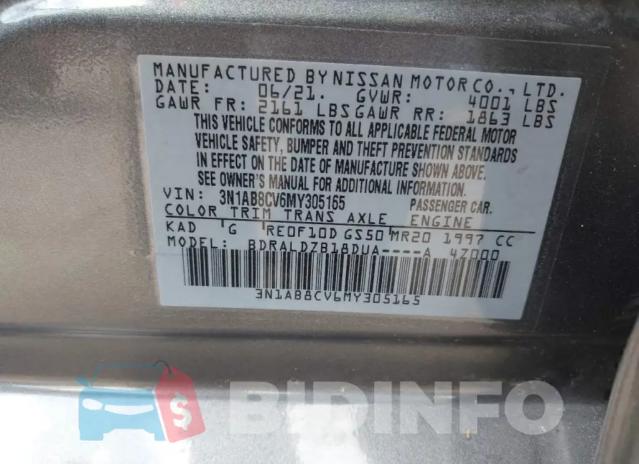 3N1AB8CV6MY305165 Photo# 9