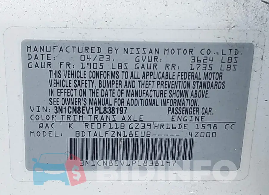 3N1CN8EV1PL838197 Photo# 9