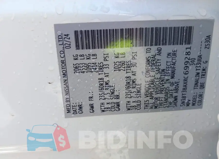 5N1BT3BAXRC699281 Photo# 9