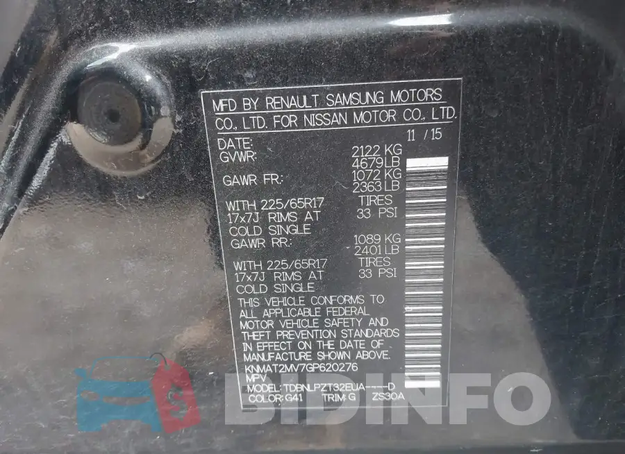 KNMAT2MV7GP620276 Photo# 9