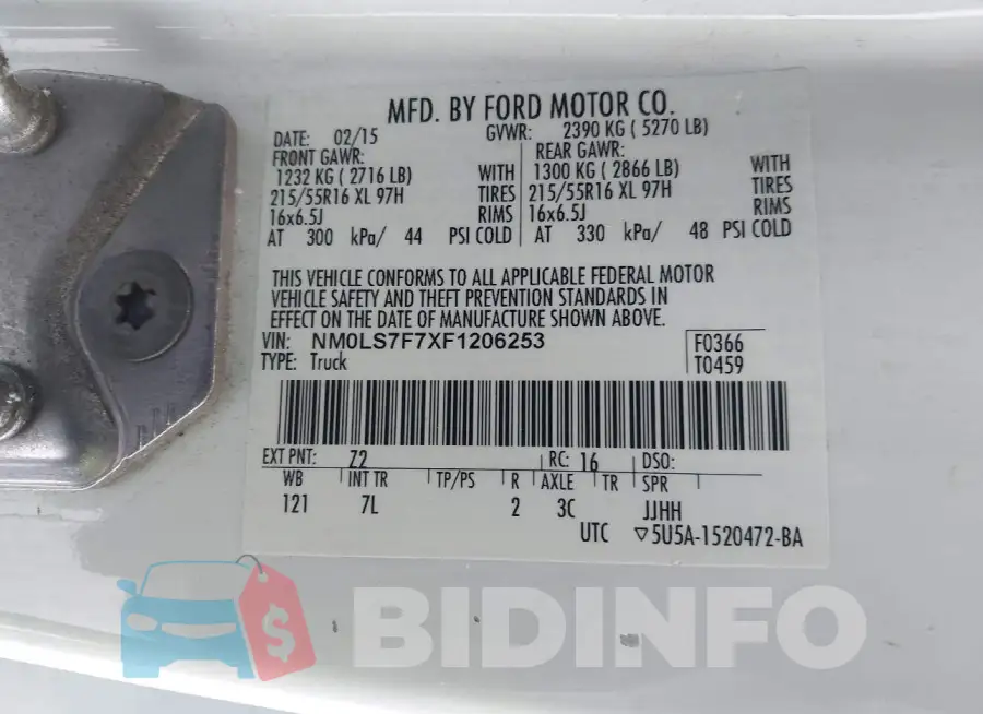 NM0LS7F7XF1206253 Photo# 9