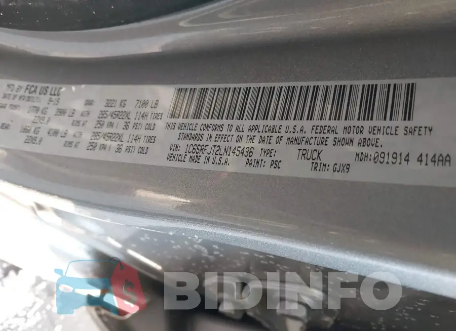 1C6SRFJT2LN145436 Photo# 9