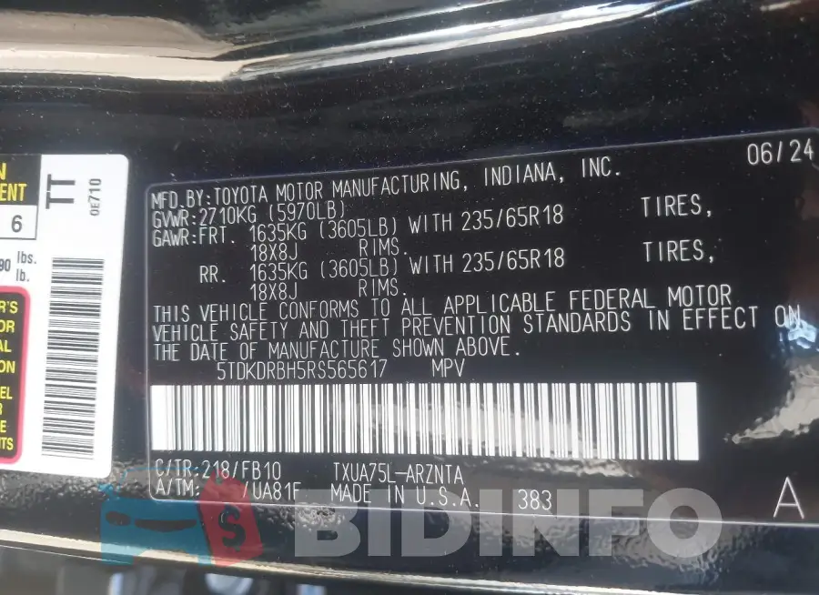 5TDKDRBH5RS565617 Photo# 9