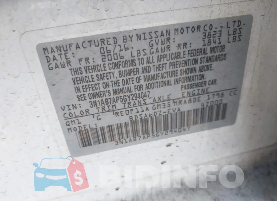3N1AB7AP5GY294047 Photo# 9