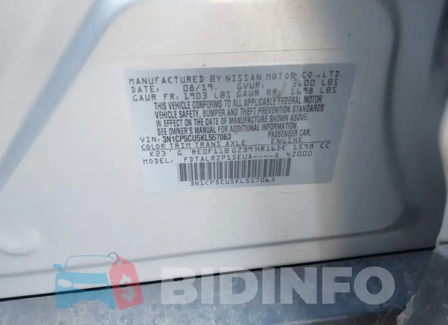 3N1CP5CU5KL557063 Photo# 9