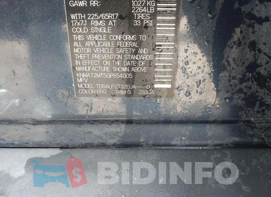 KNMAT2MT5GP654005 Photo# 9