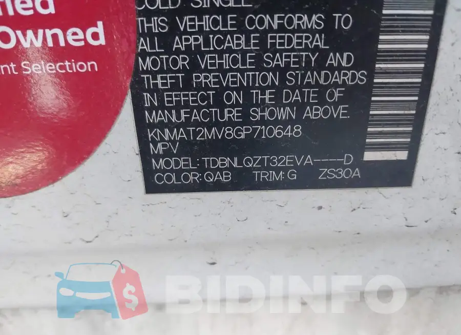 KNMAT2MV8GP710648 Photo# 9
